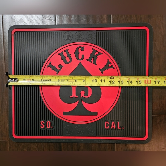 Vintage Lucky 13 Rubber Spade Utility Mat for entryway, car, garage - Picture 6 of 7